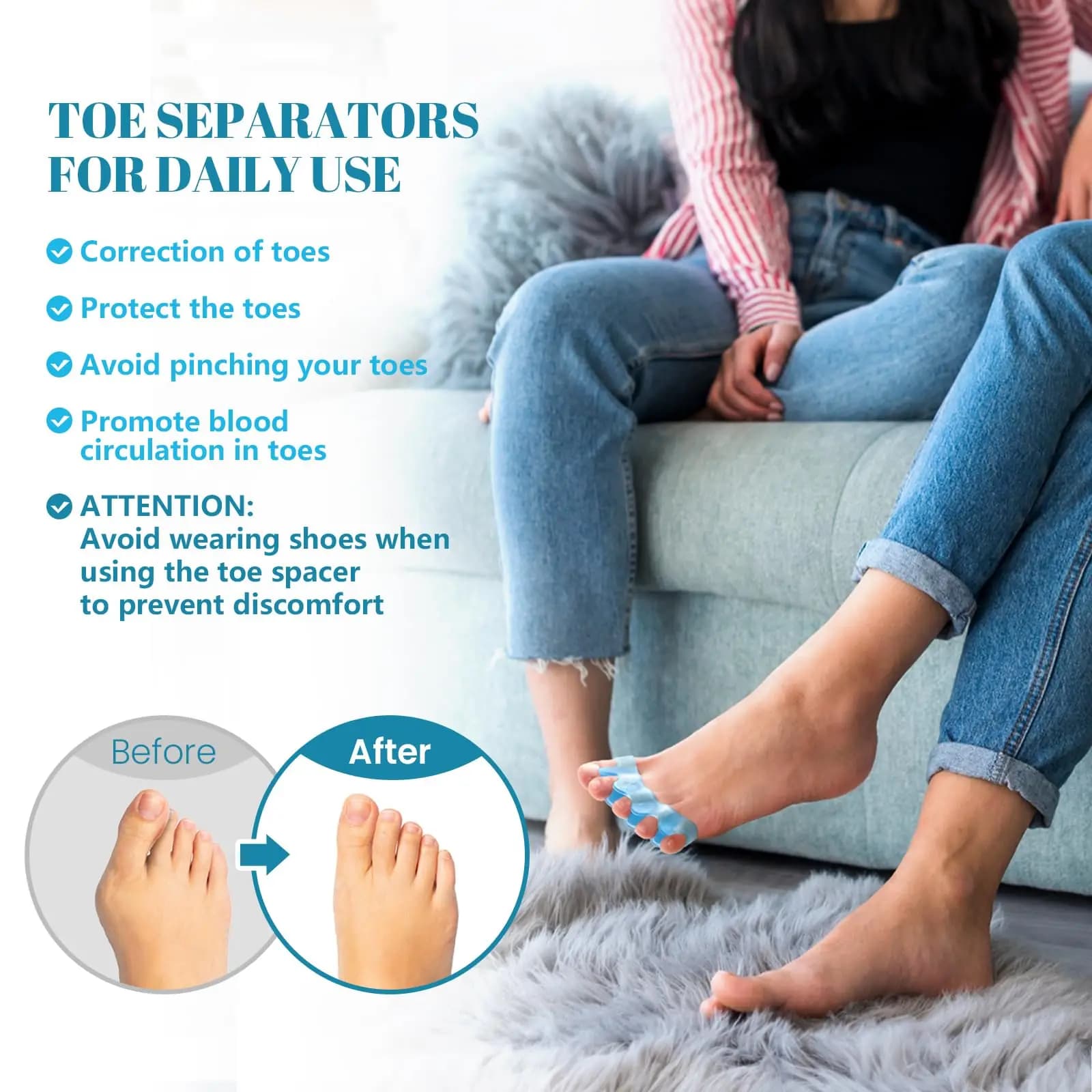 soft silicone toe separators for bunion relief — image 6