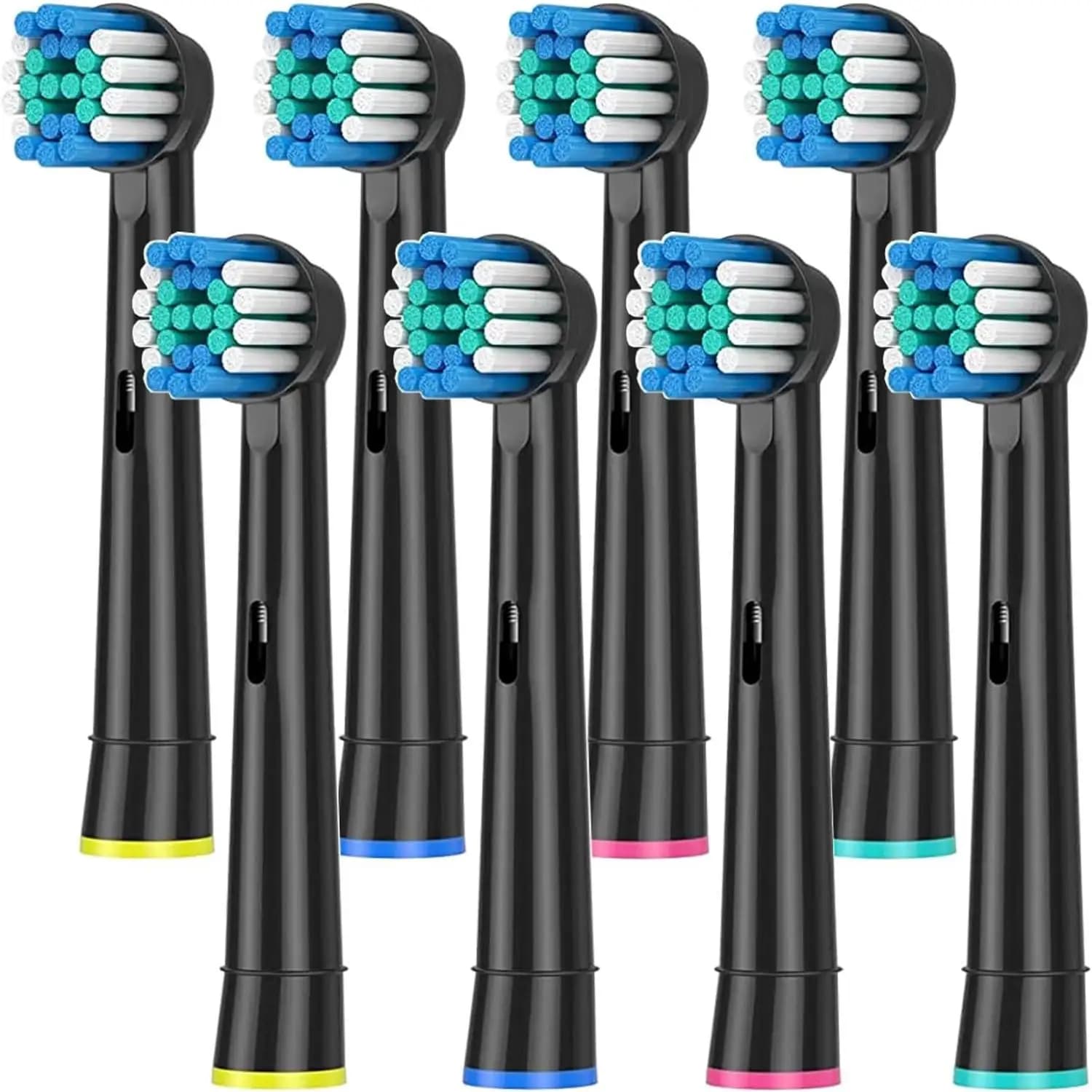 black and white replacement brush heads for Oral‑B electric toothbrush — image 1
