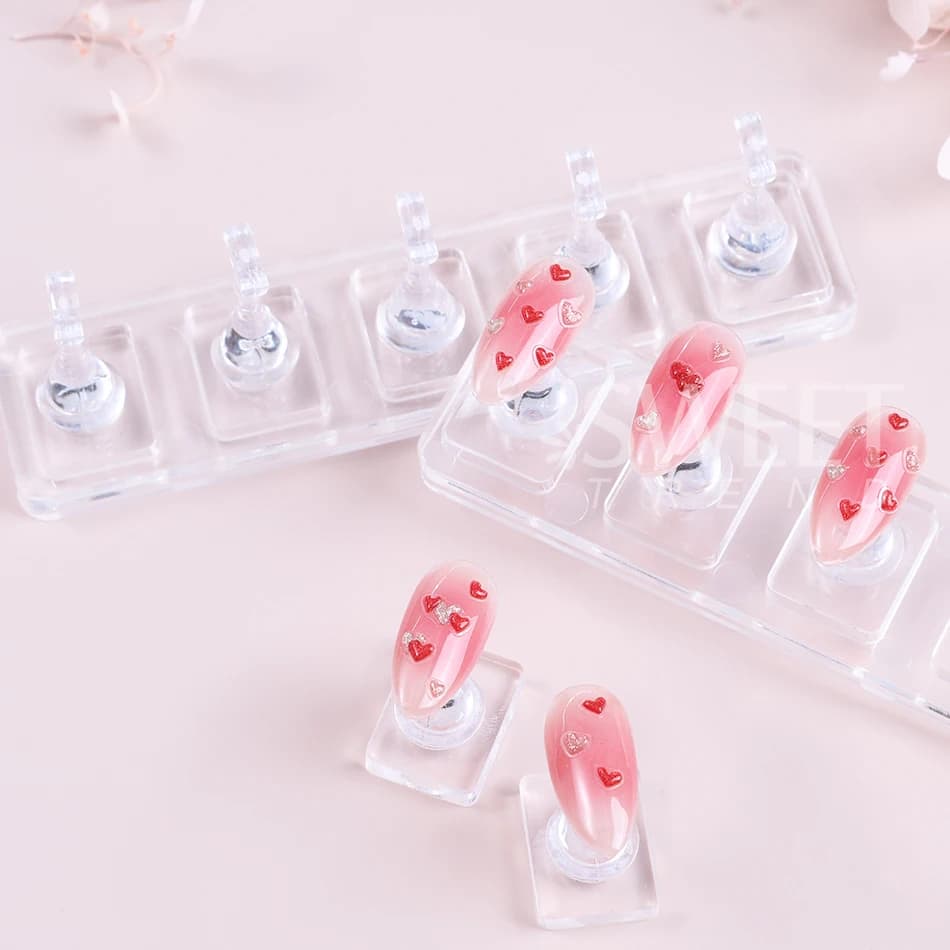 clear acrylic nail display stand with tip holder — image 5