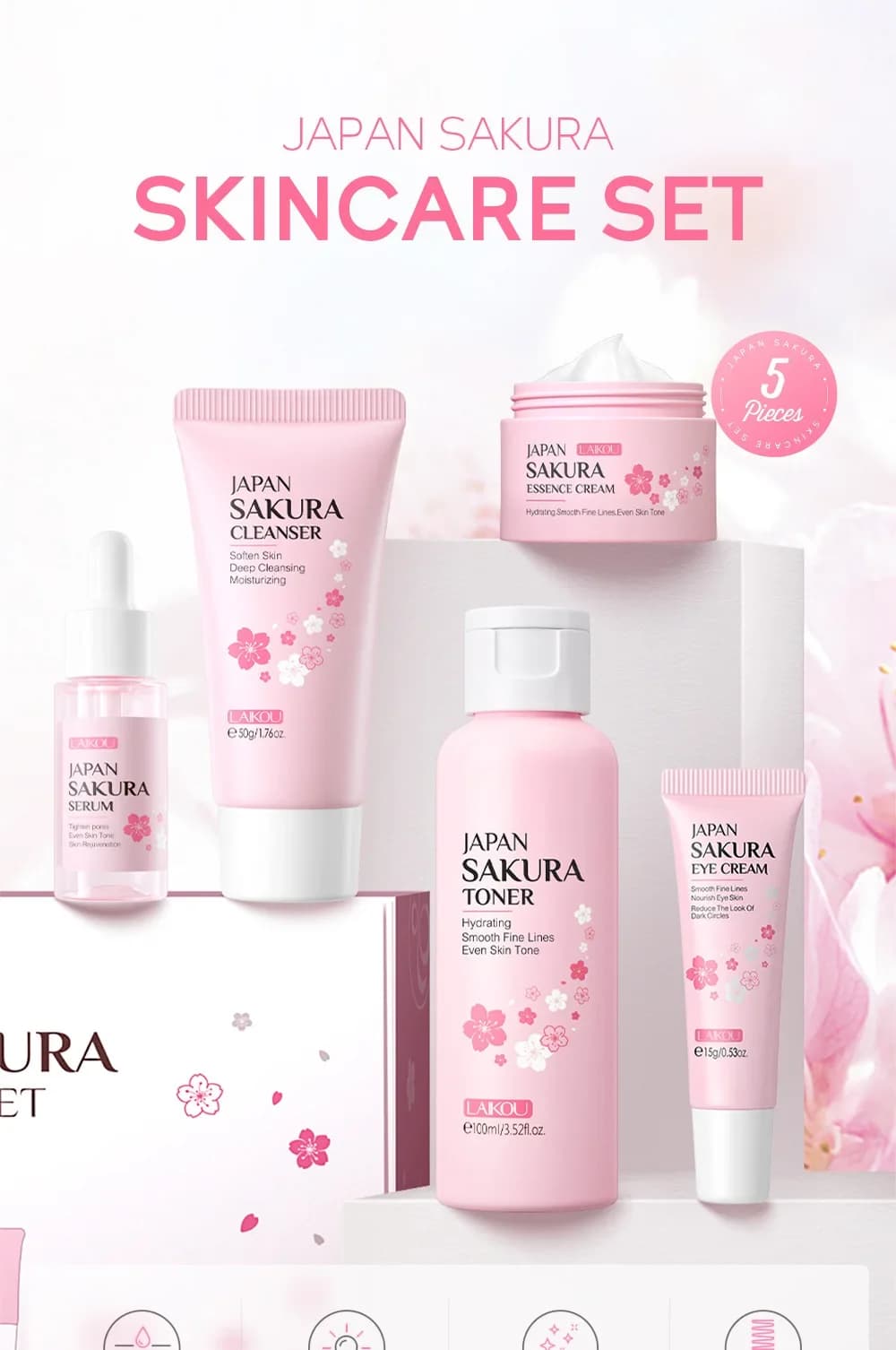 LAIKOU Sakura 5-piece skin care set — image 4