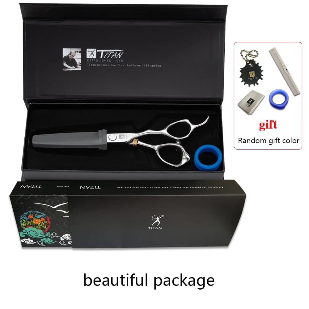 Titan 5.5 inch professional barber hair scissors made of Japan 440C steel — image 6
