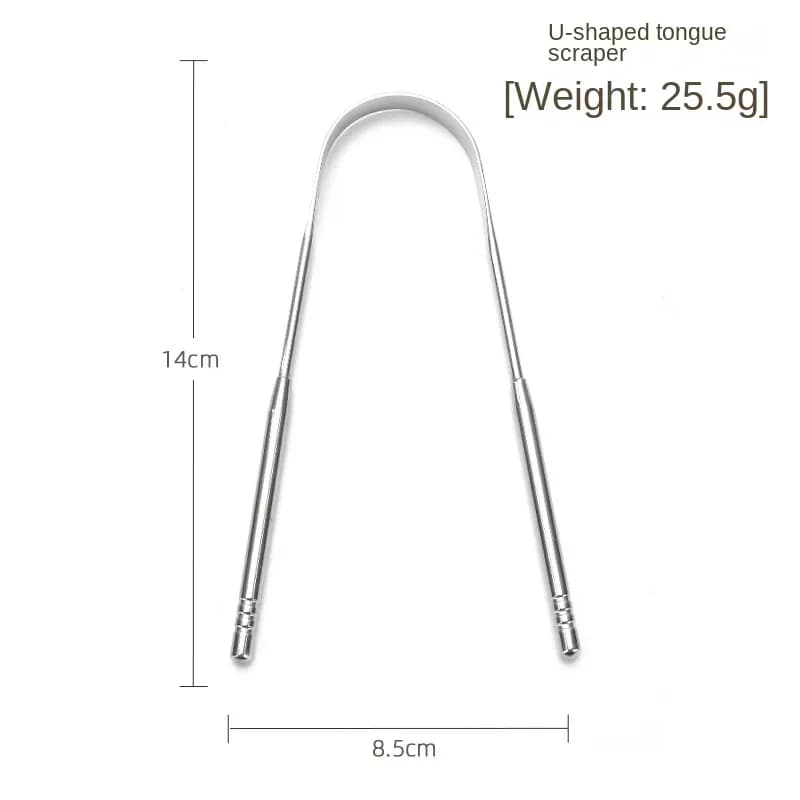 Stainless steel tongue scraper with non‑slip handle — image 5