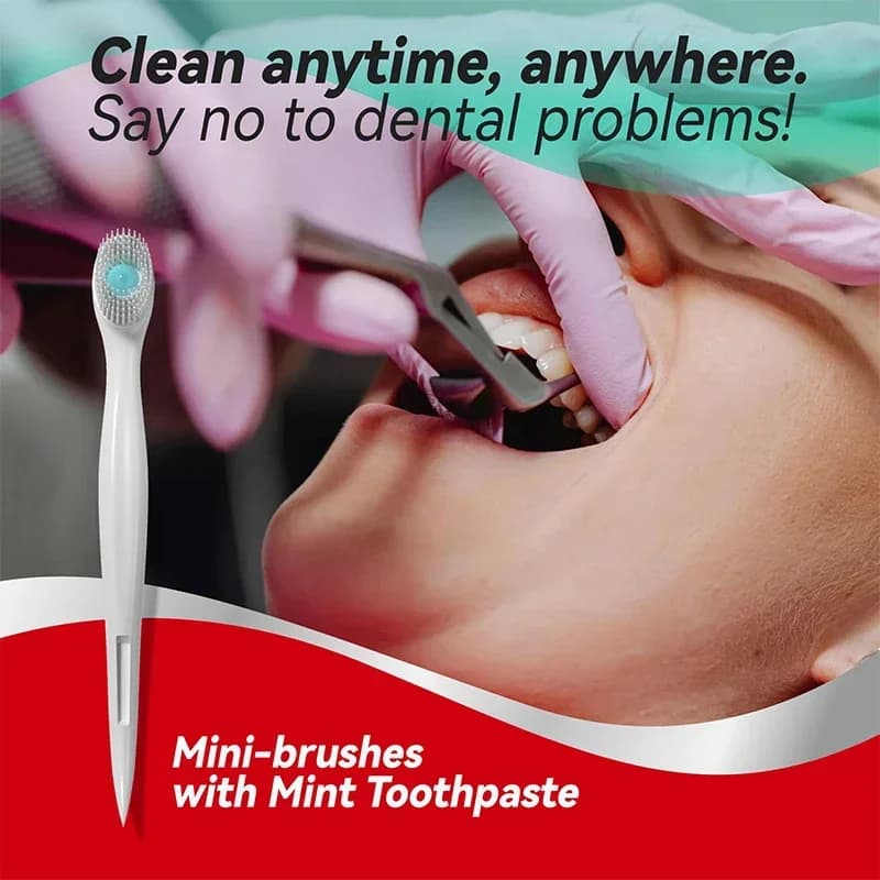 pack of 20 disposable travel toothbrushes in two flavors — image 3