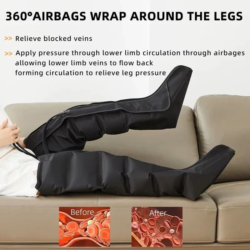 air pressure leg and foot massager boots with remote control — image 5