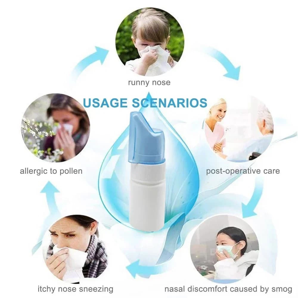 Portable nasal irrigator bottle with fine mist spray nozzle — image 3