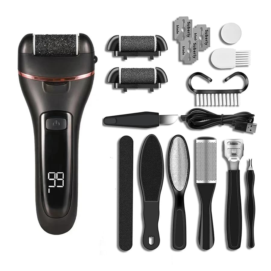 Electric Callus Remover Foot File Grinder with 3 Rechargeable Heads