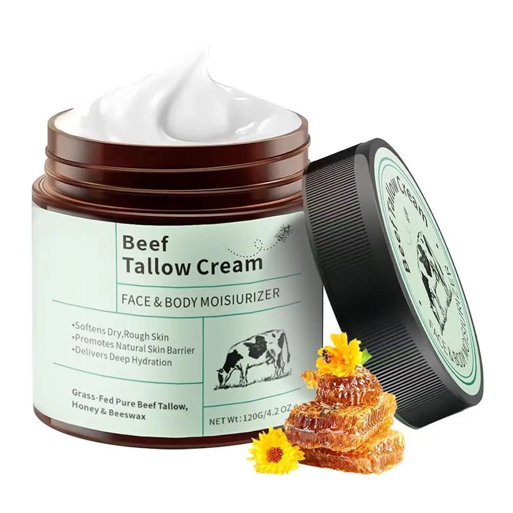 beef tallow honey moisturizer cream jar — image 1
