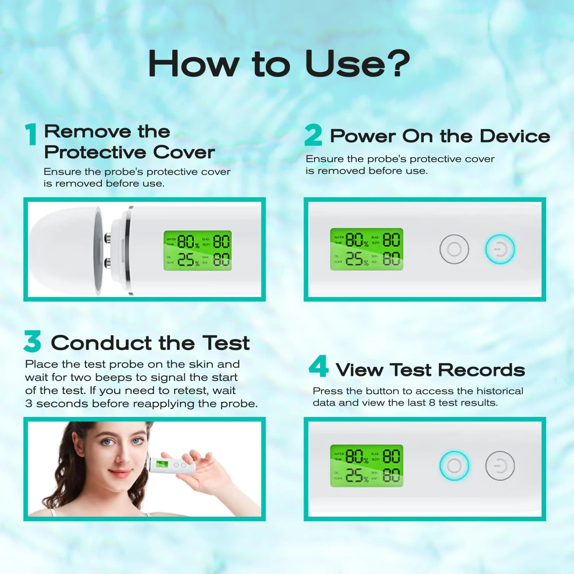 hand holding portable digital skin hydration tester — image 4