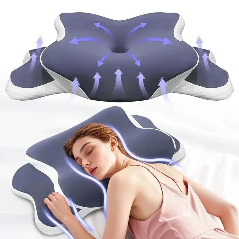 Ergonomic memory foam cervical pillow