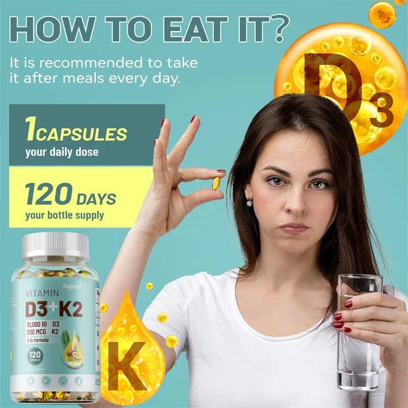 bottle of vitamin d3 and k2 supplement — image 6