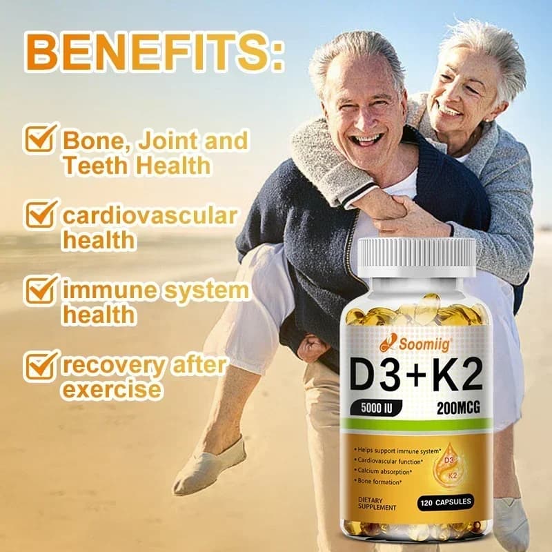 Vitamin D3 5000 IU and K2 MK-7 200 µg capsules bottle — image 6