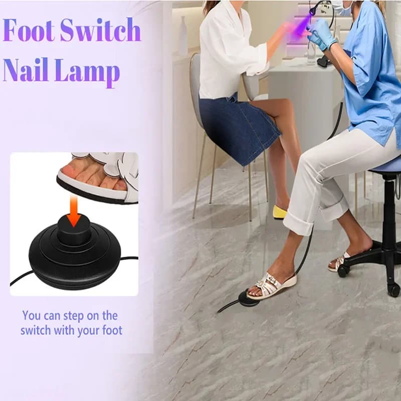 UV LED nail dryer with adjustable head and foot pedal — image 3