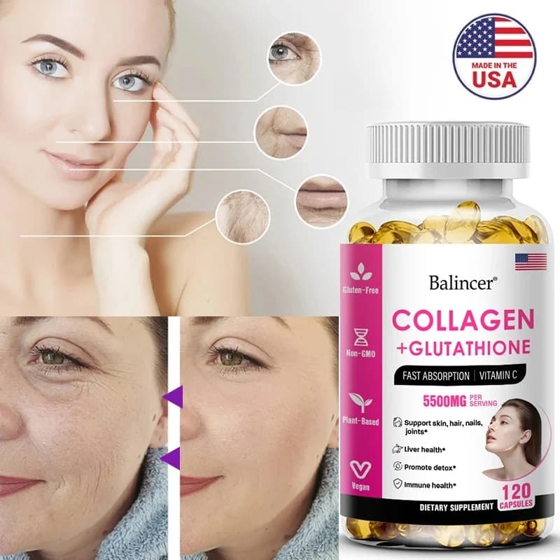 glutathione collagen antioxidant whitening capsules bottle — image 4