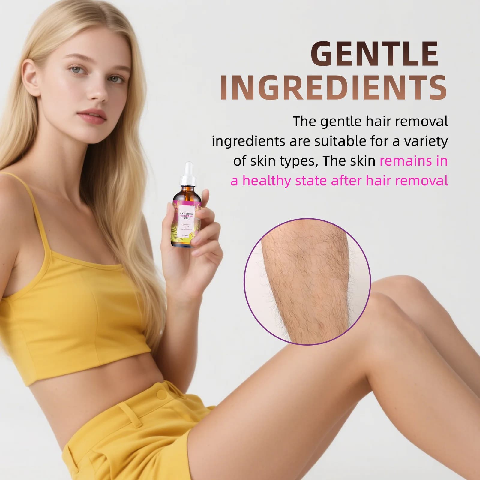 bottled jojoba and almond hair minimizing oil — image 4