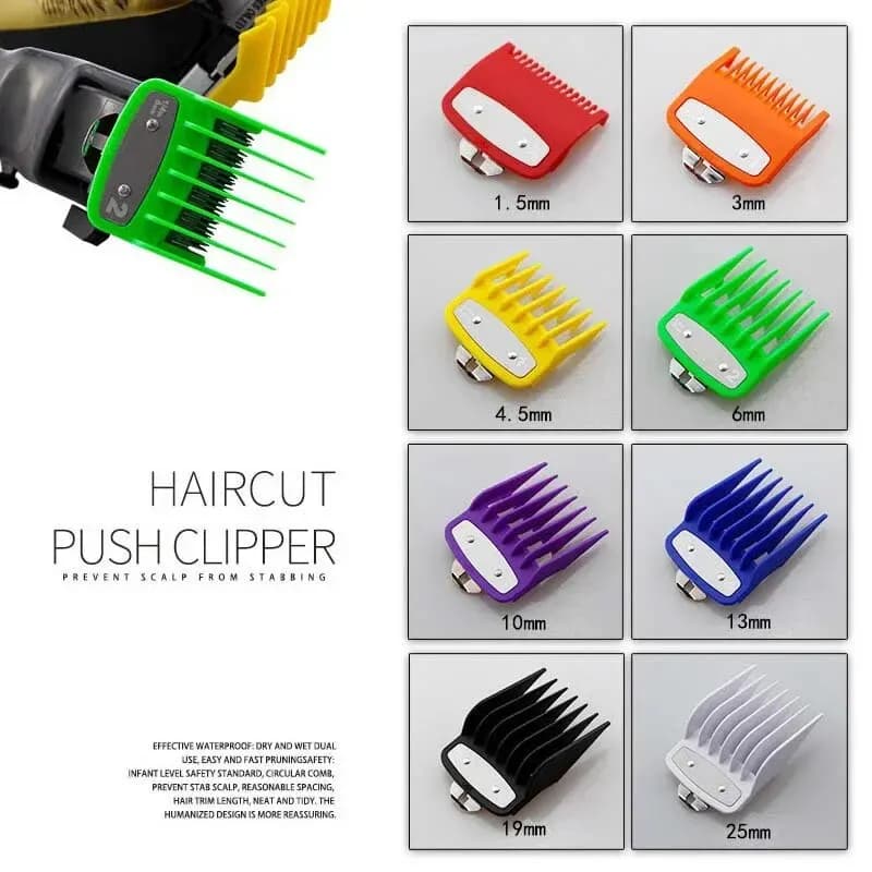 Set of eight hair clipper guide combs for Wahl trimmer — image 5
