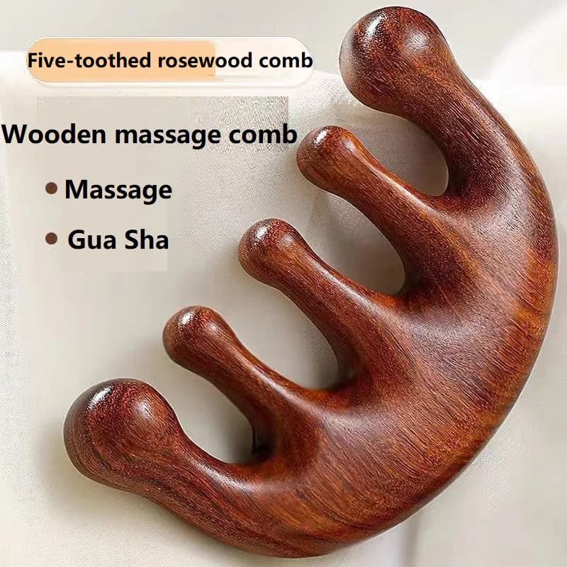 Wooden scalp massage comb — image 3