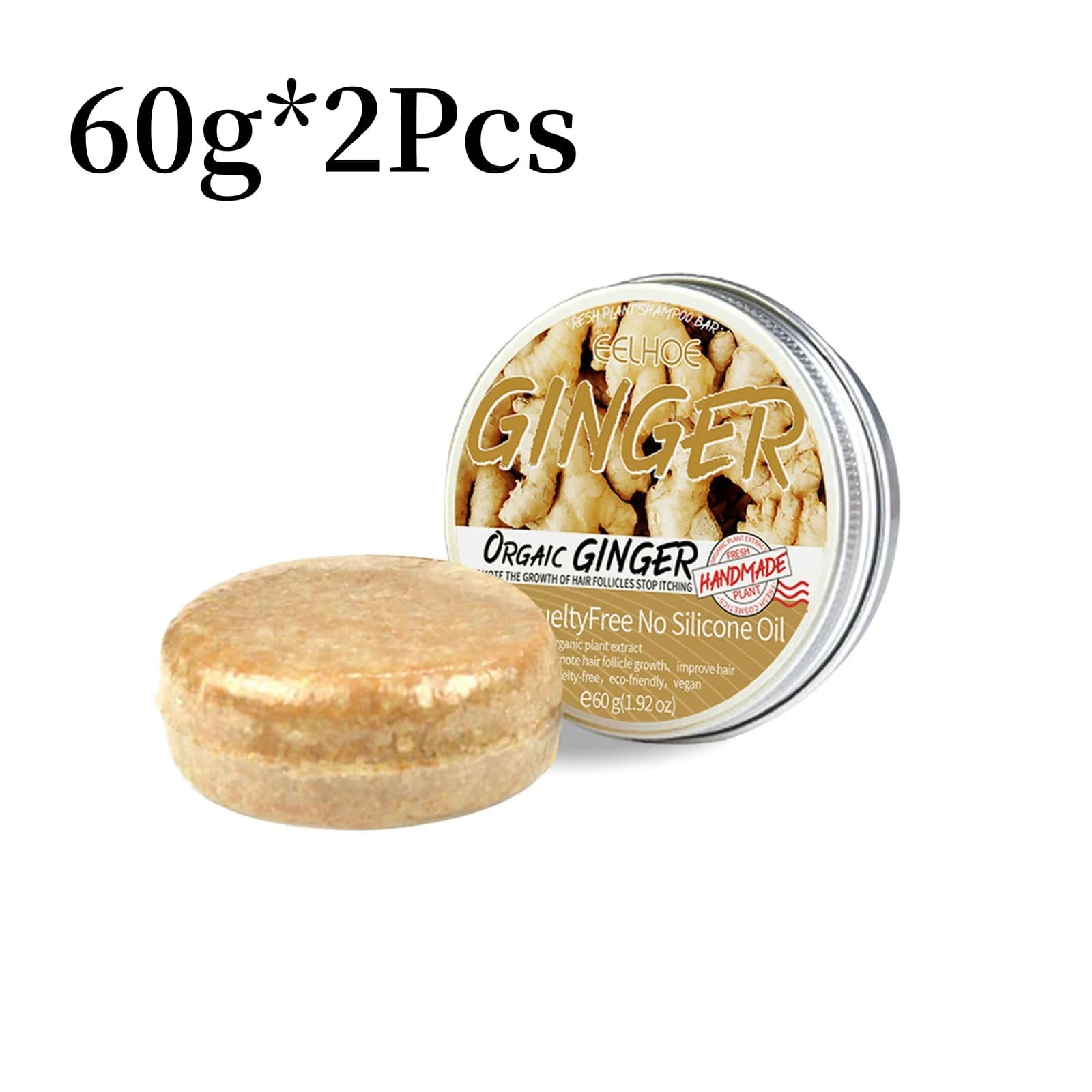 Natural ginger shampoo soap bar 60g — image 8