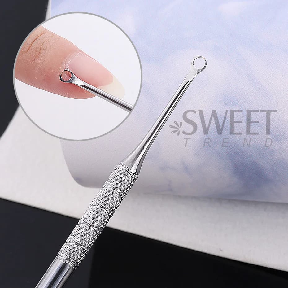 stainless steel double-headed nail pusher for cuticle removal — image 6