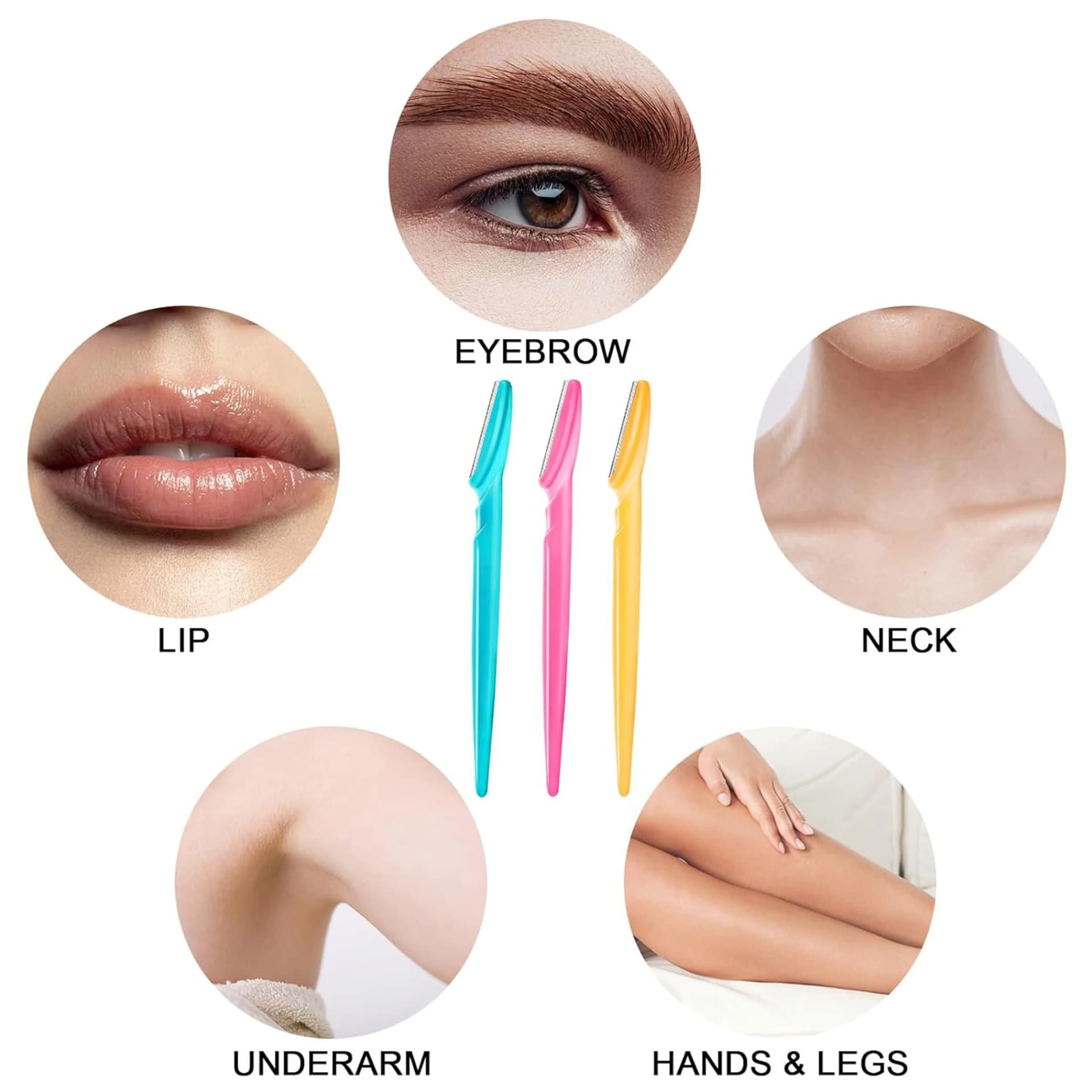 Brow and face razor set with protective cover — image 4