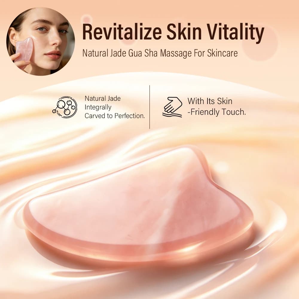 Natural jade Gua Sha facial massage stone — image 4