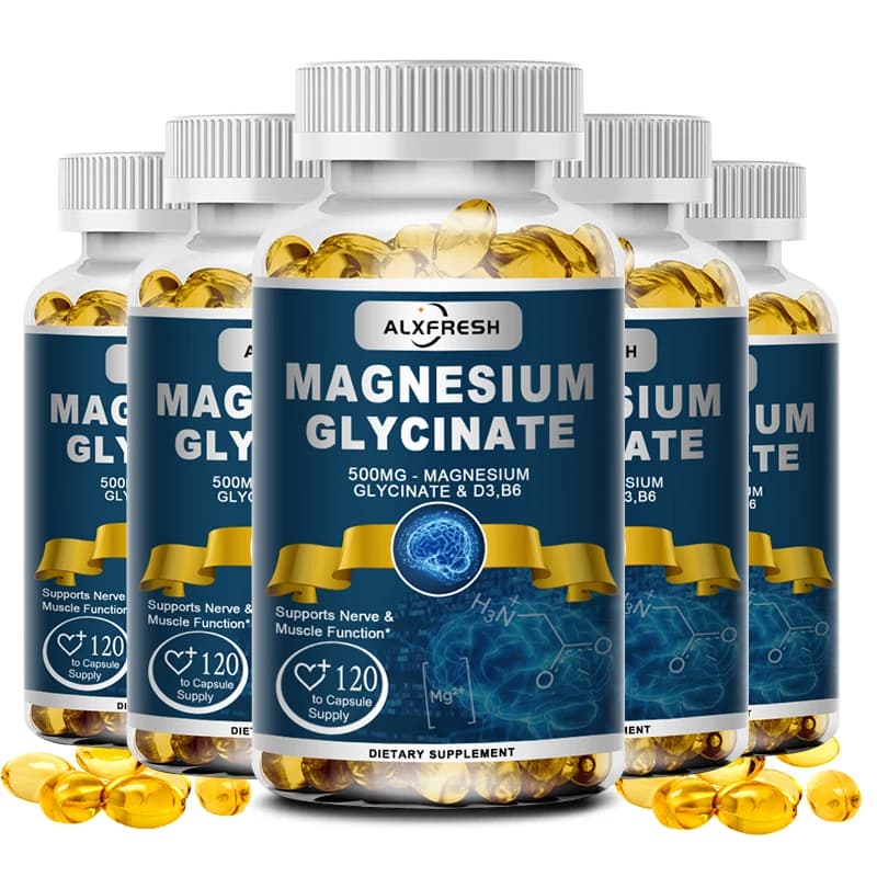 bottles of magnesium glycinate with zinc vitamin d3 and b6 supplement — image 8