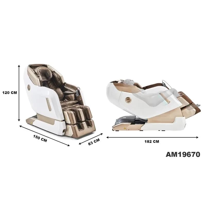 Customized White Golden Color Vibrating Foot Spa Massage Chair — image 4