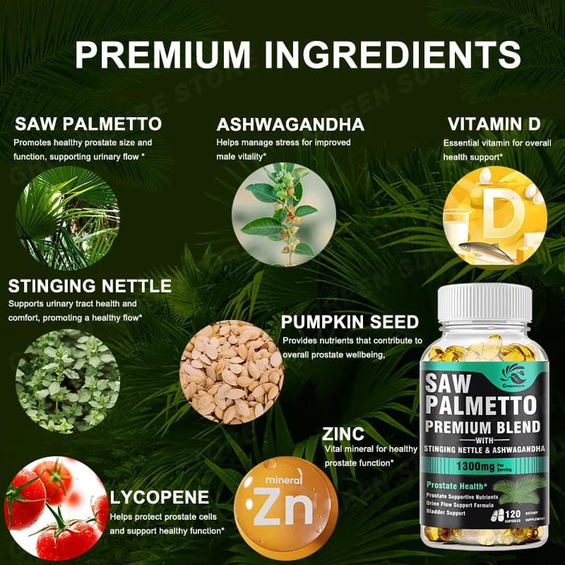 Greensure men's prostate support supplement bottle — image 3