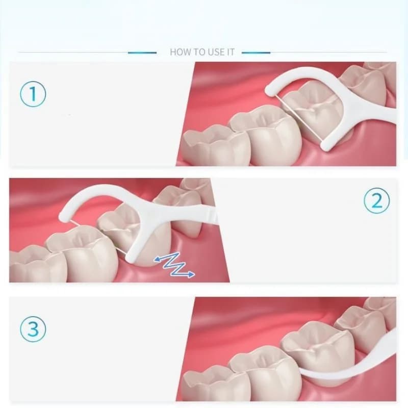 Disposable interdental floss pick toothpick — image 3
