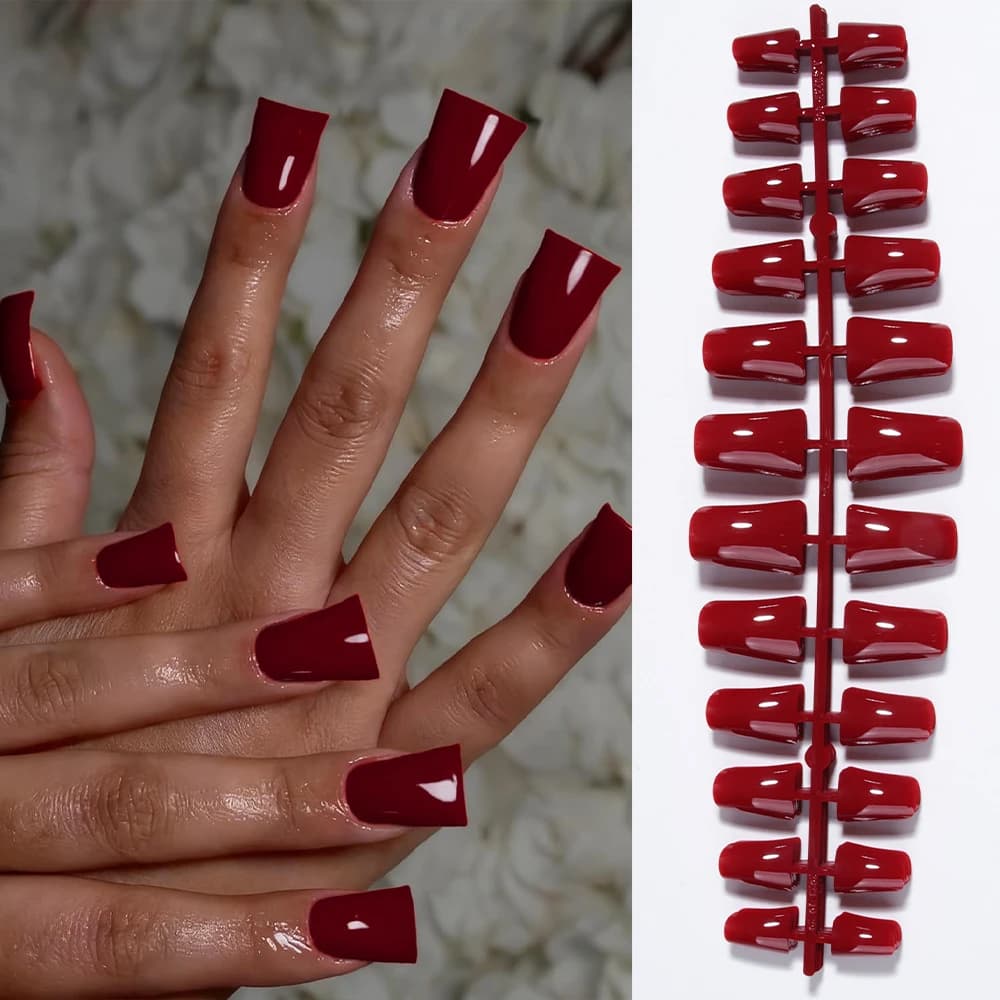 white press-on French nail set with file — image 6