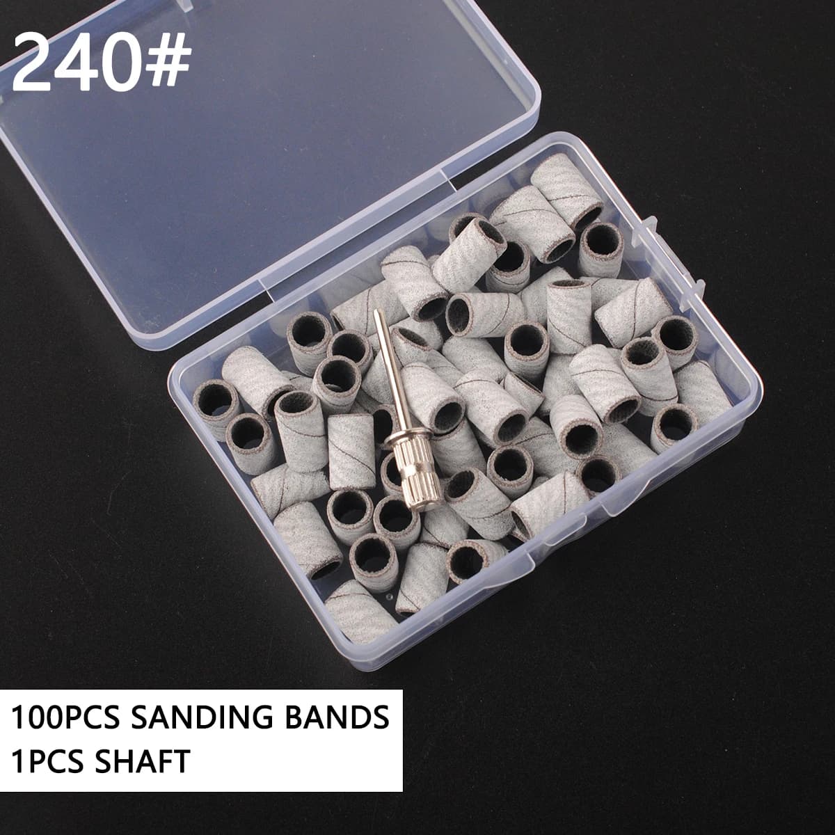 sanding bands and metal shaft nail drill bit set — image 2