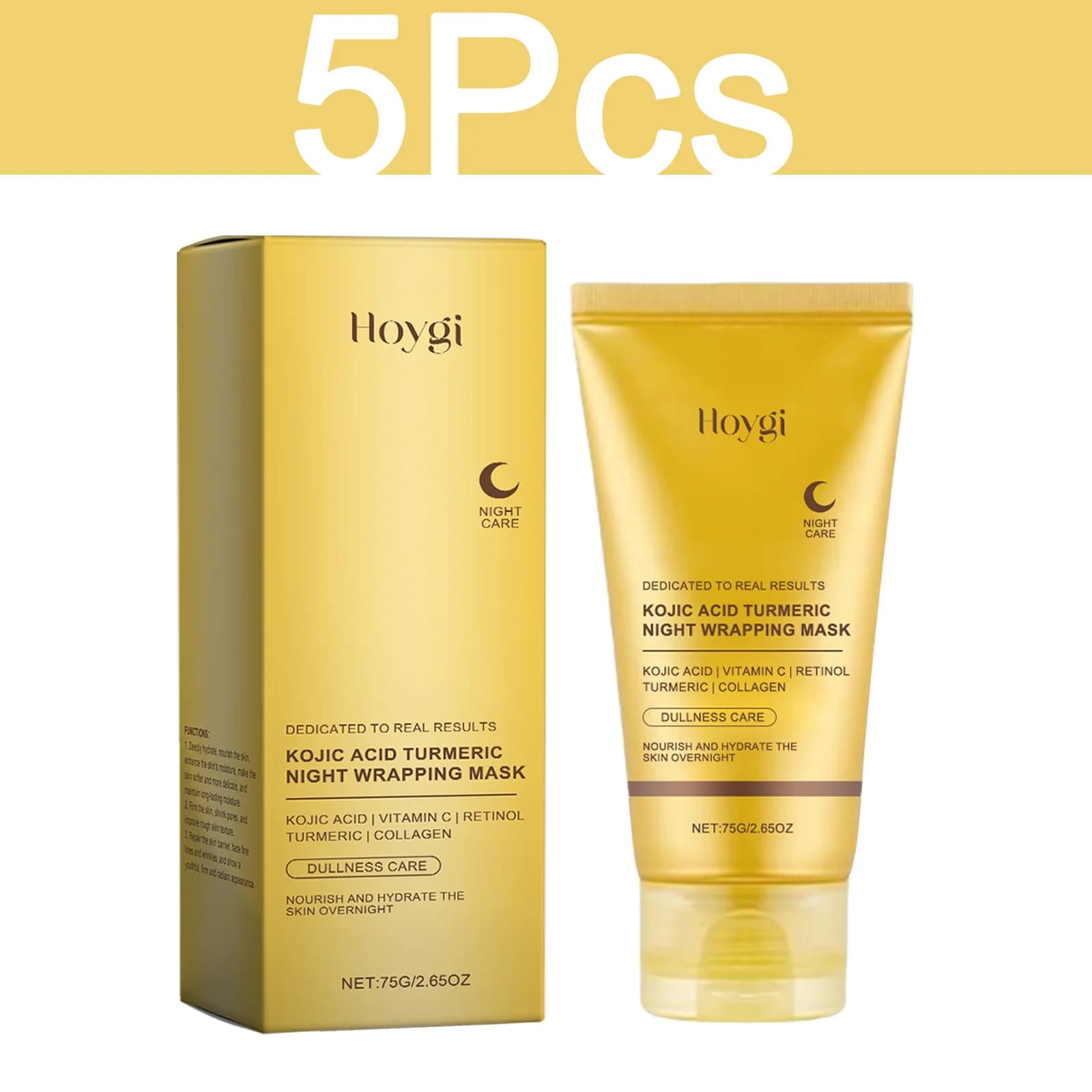 Kojic acid turmeric overnight peel‑off mask tube — image 7