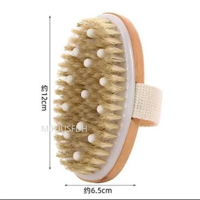 2-in-1 dry skin body massage brush with natural bristles — image 6