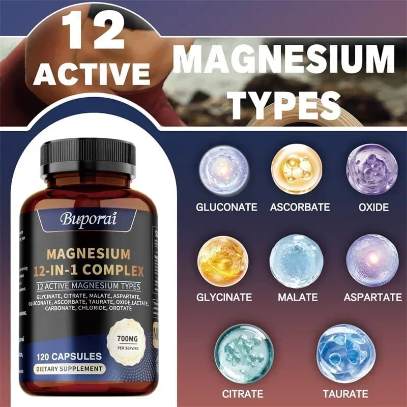 bottle of magnesium 12-in-1 complex supplement — image 4