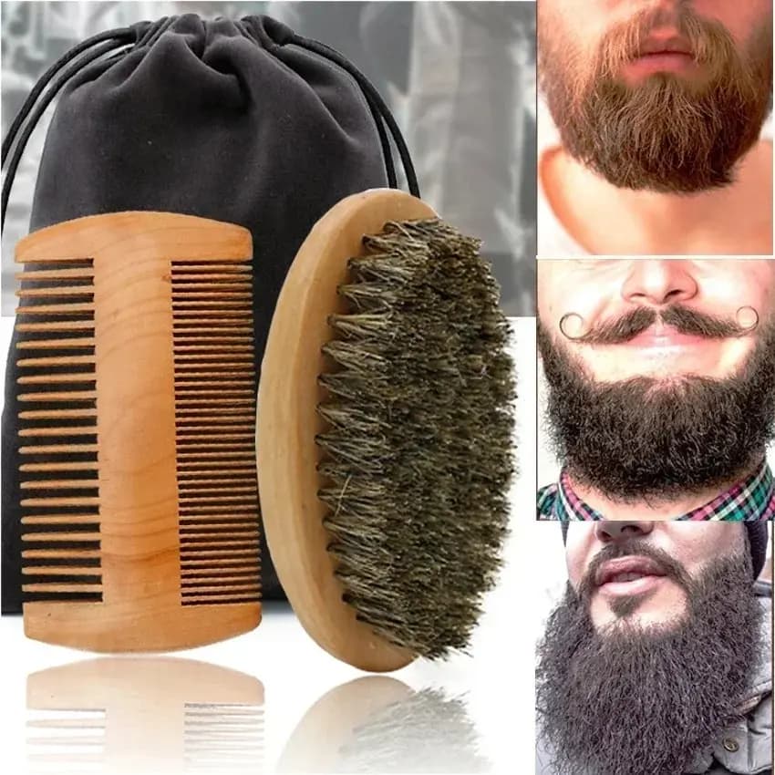 soft boar bristle wood shaving brush — image 1