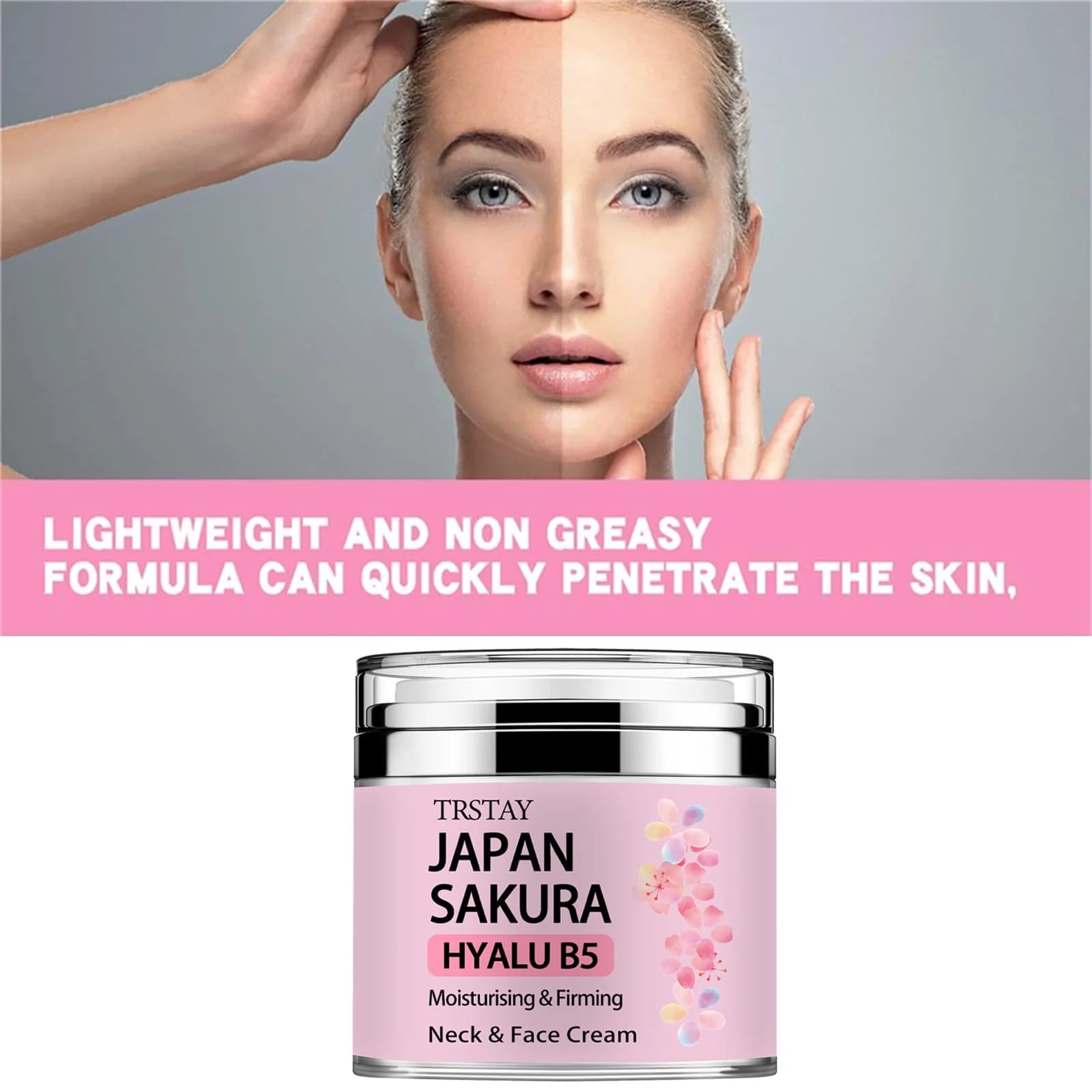 Sakura Essence Tone‑Up Cream jar with hyaluronic acid — image 5