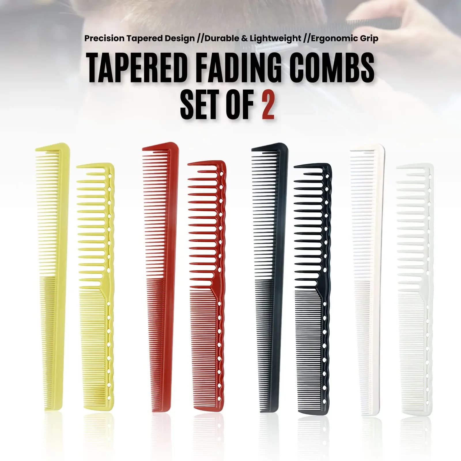 Two professional dense‑tooth barbershop combs — image 6