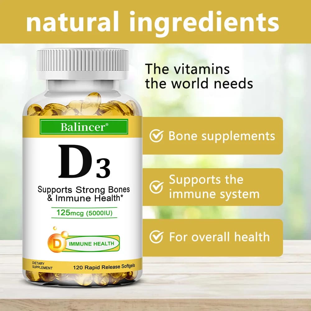 Vitamin D3 5000 IU supplement bottle — image 3