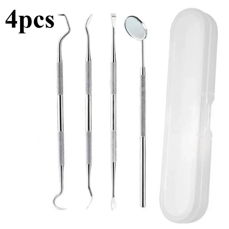 stainless steel dentist tool set with tartar remover picks — image 4