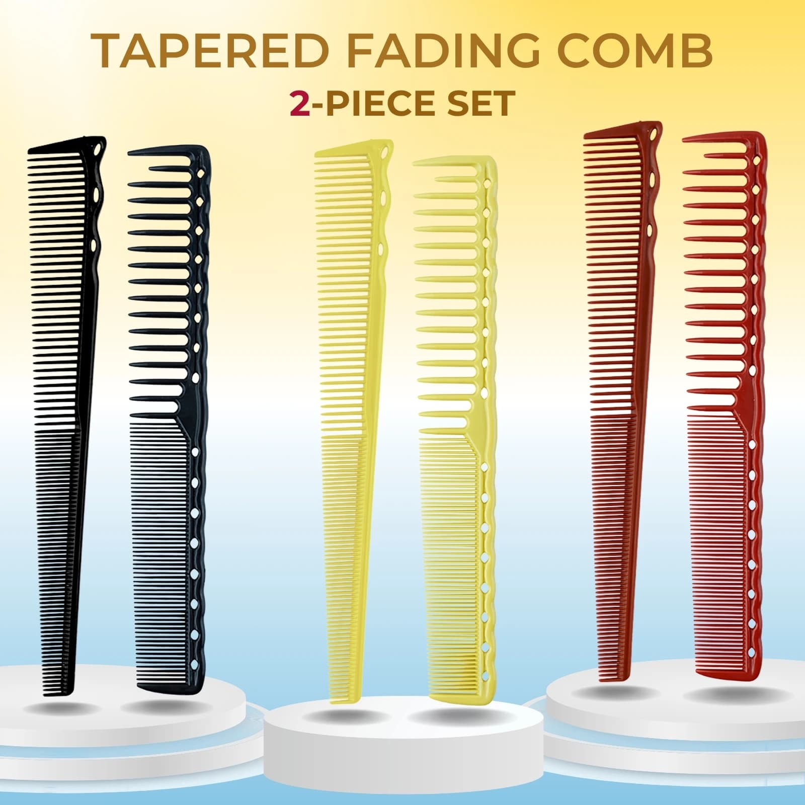 Two professional dense‑tooth barbershop combs — image 2