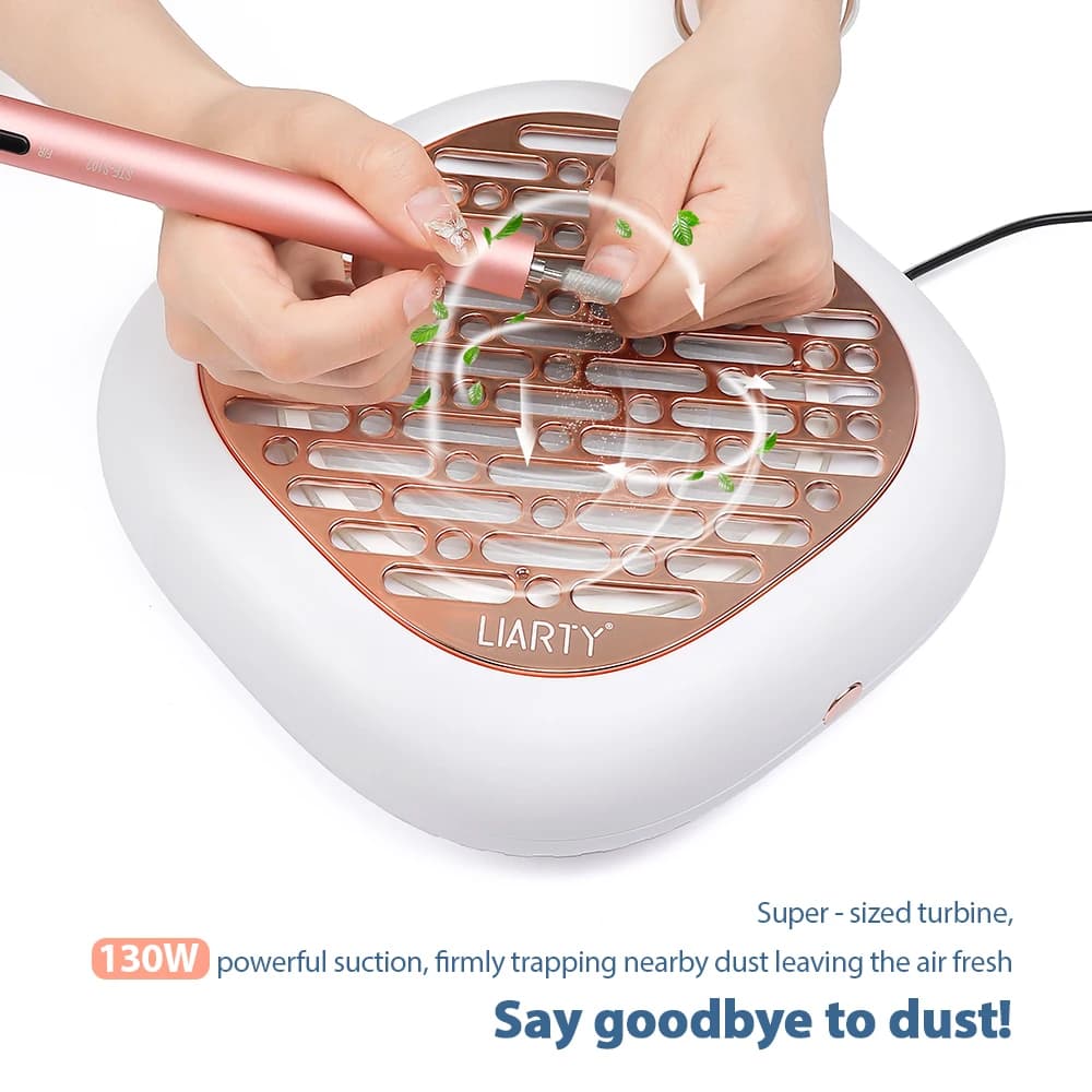 130W brushless nail dust collector with dual filters — image 3