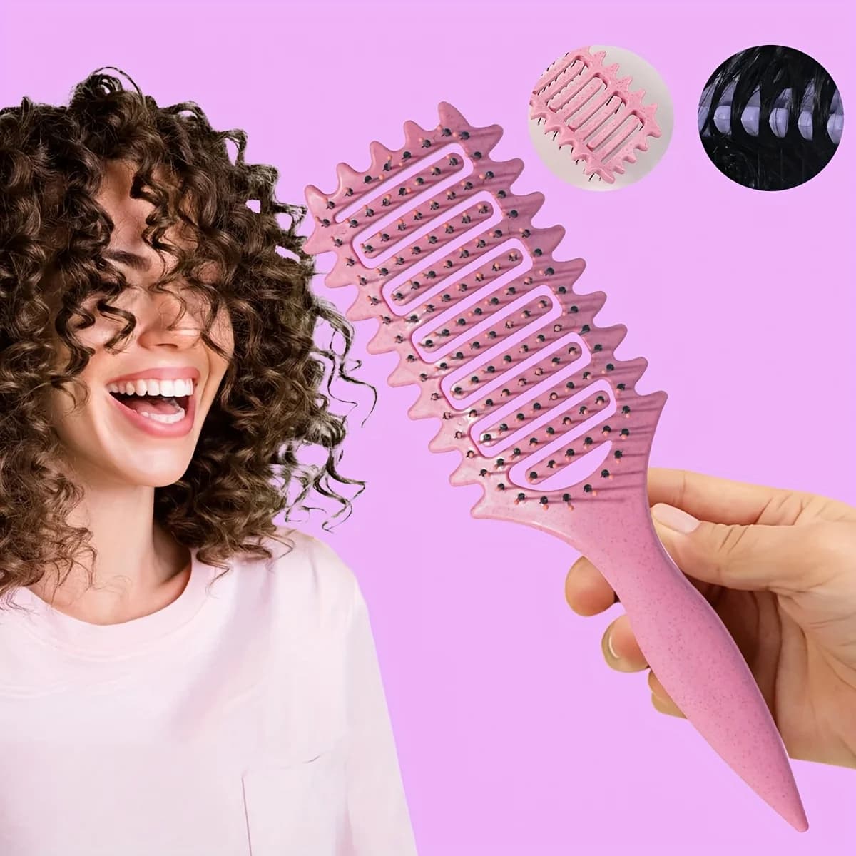 vented curly hair brush for shaping and defining curls — image 2