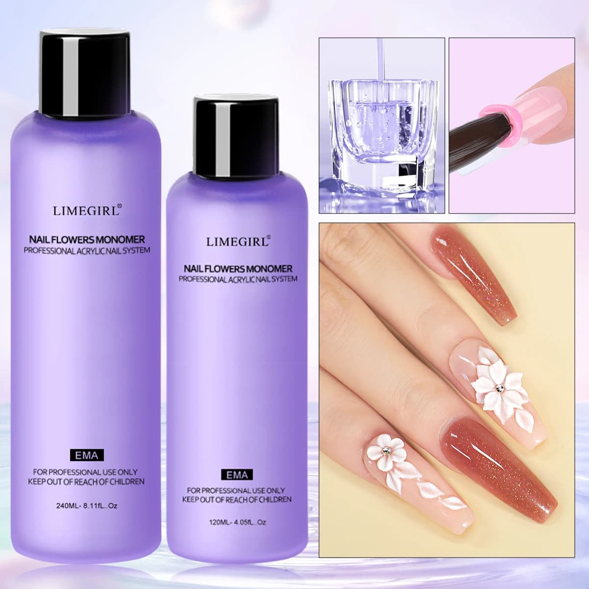 Limegirl nail acrylic liquid monomer bottle 120ml — image 1