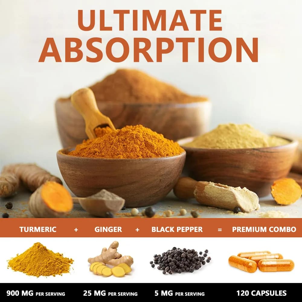 Turmeric curcumin capsules with ginger and black pepper — image 5