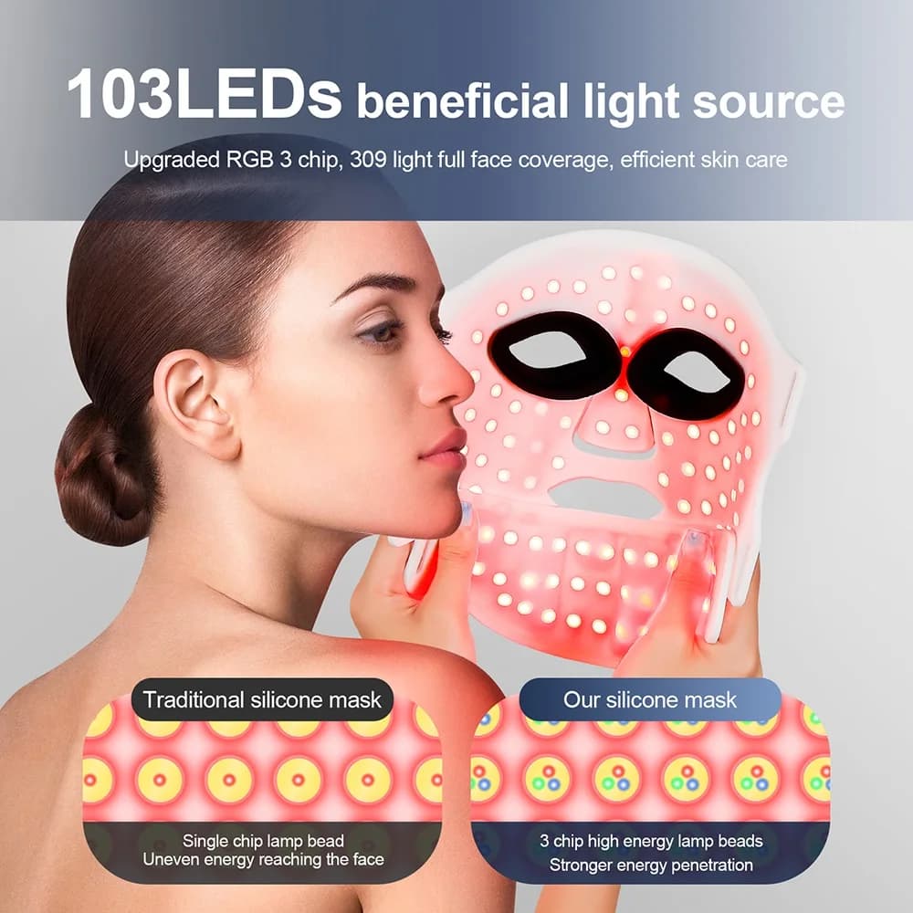 silicone LED therapy mask covering face and neck — image 5