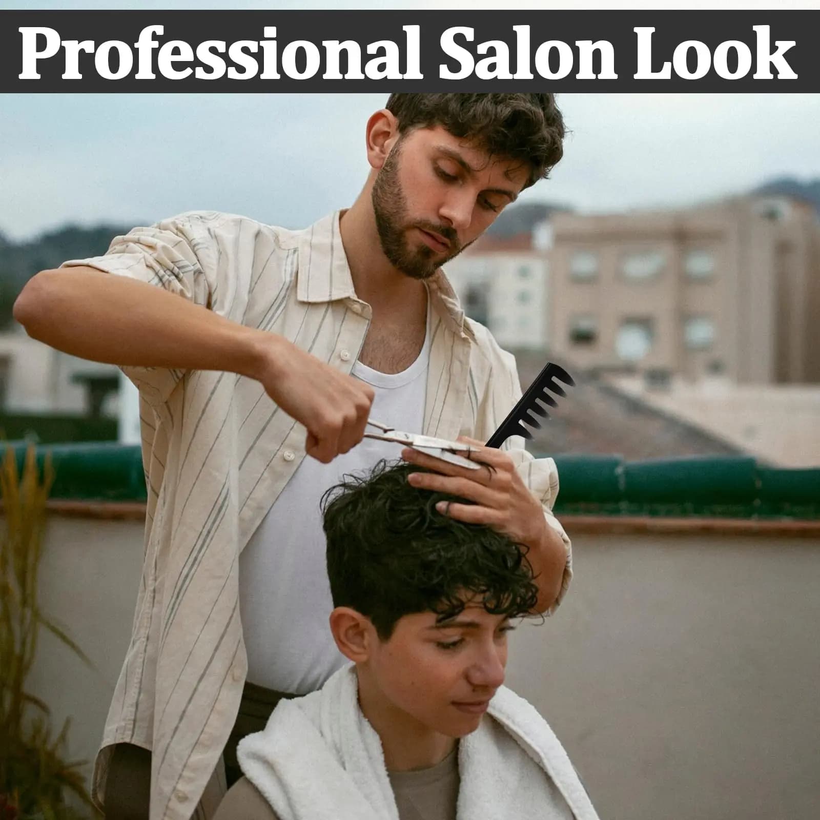 set of four men's hair styling combs — image 6