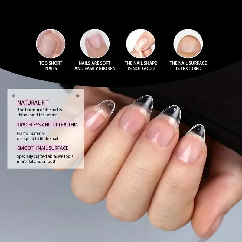 Assorted soft gel nail tips in a clear capsule pack — image 5