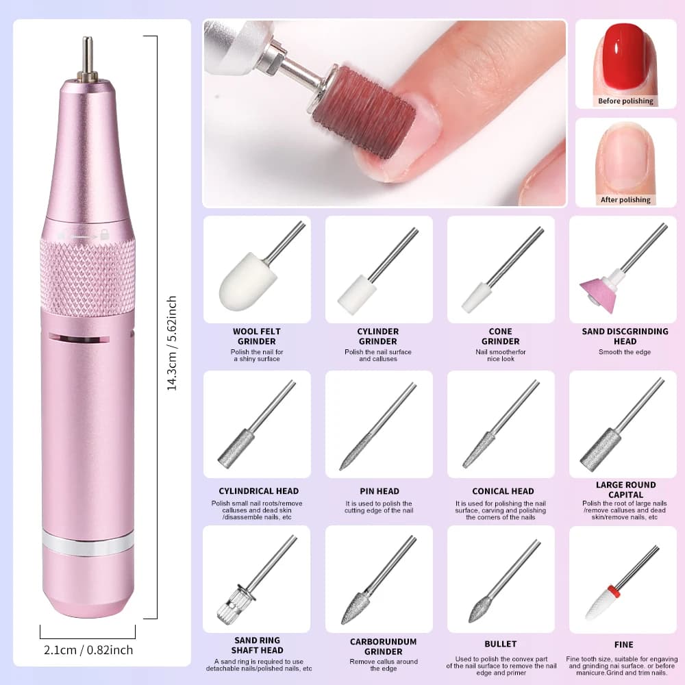 Rechargeable electric nail drill with 35,000 RPM motor — image 5