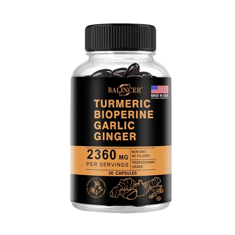 Turmeric ginger supplement bottle with garlic — image 8