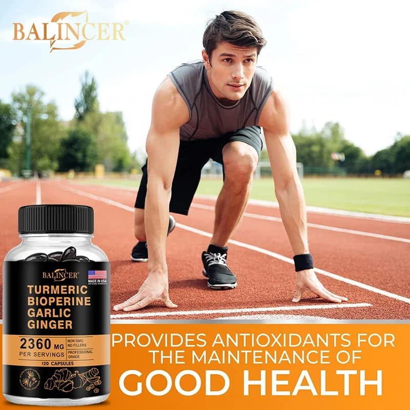 Turmeric ginger supplement bottle with garlic — image 4
