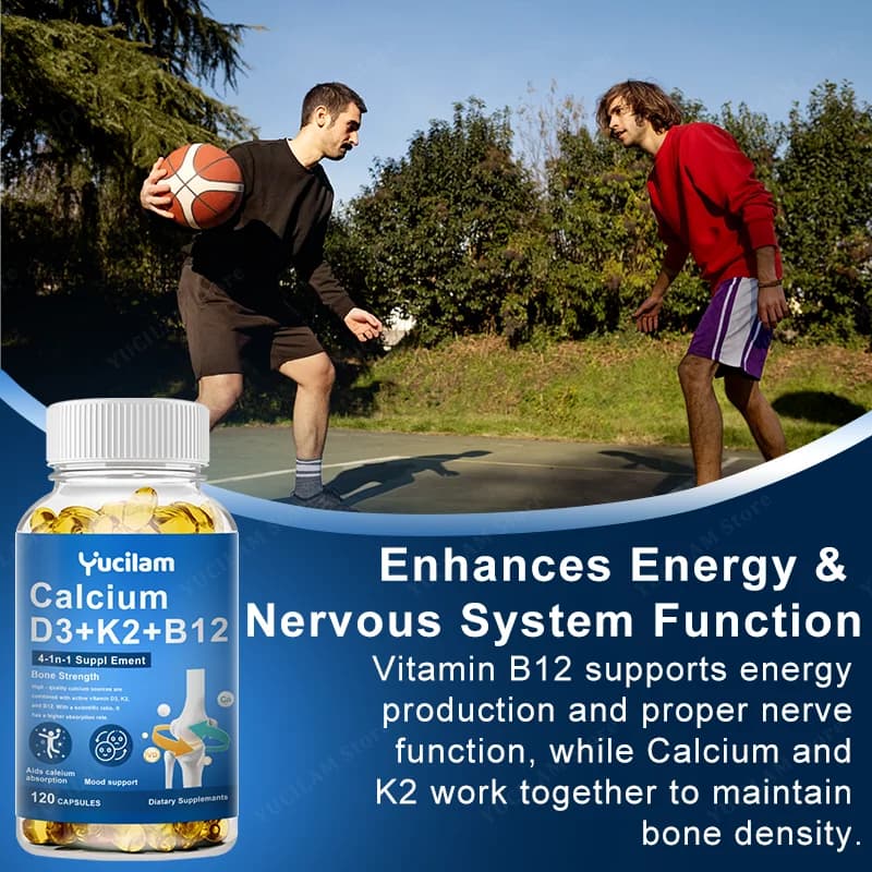 Vitamin D3 K2 B12 calcium supplement capsules — image 6